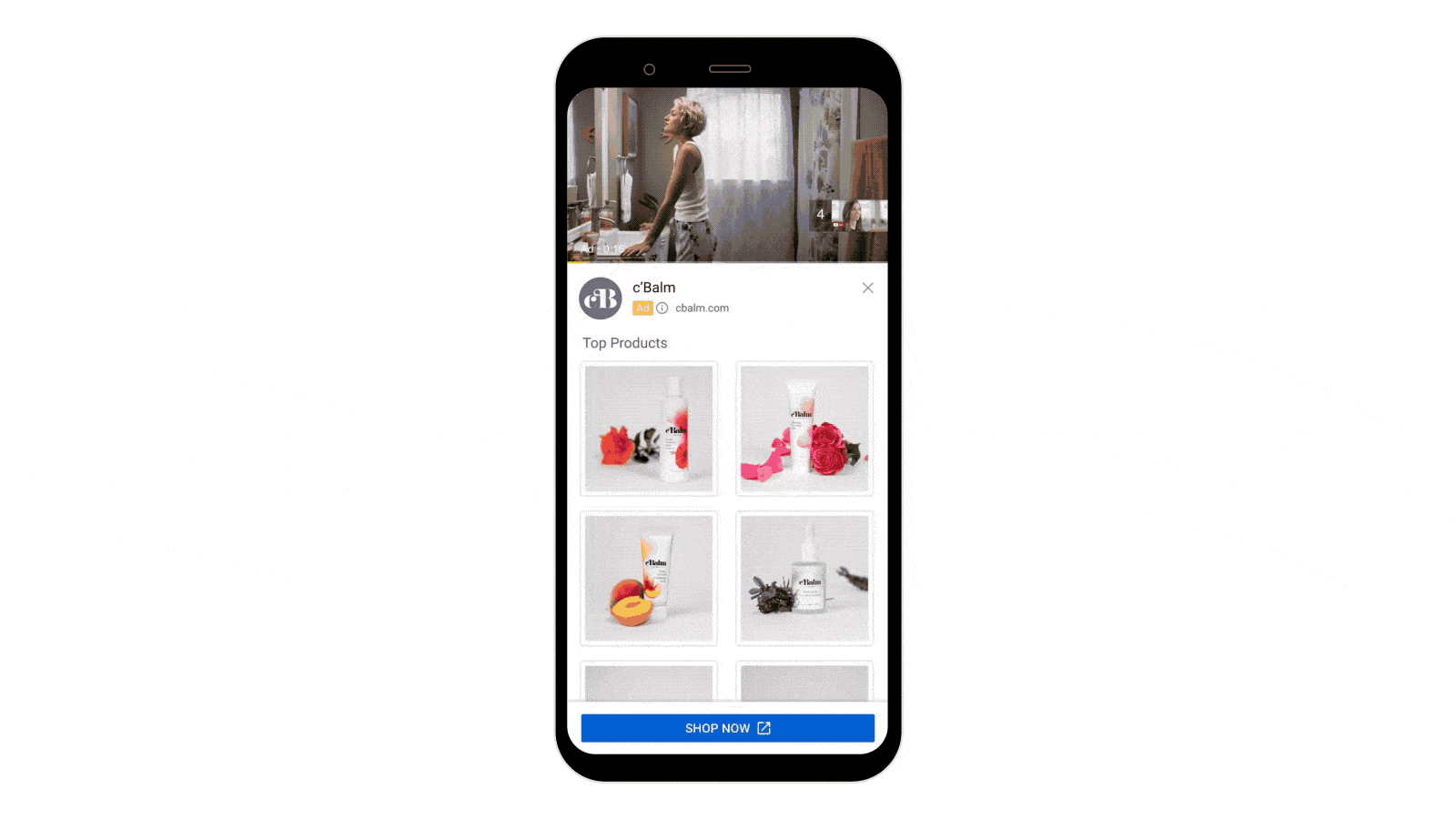 Youtube product feed ad
