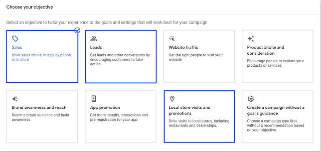 google ads campaign objective